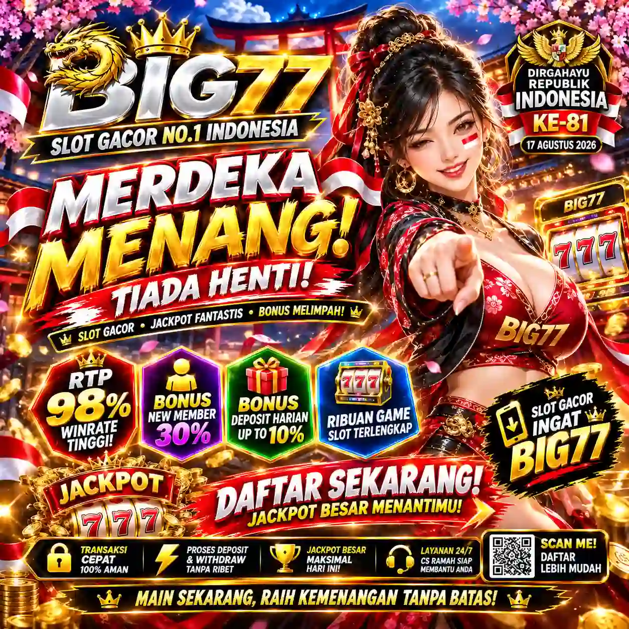 BIG77: Keseruan Link Slot Gacor Hari Ini Main Situs Mania Gampang Menang Besar